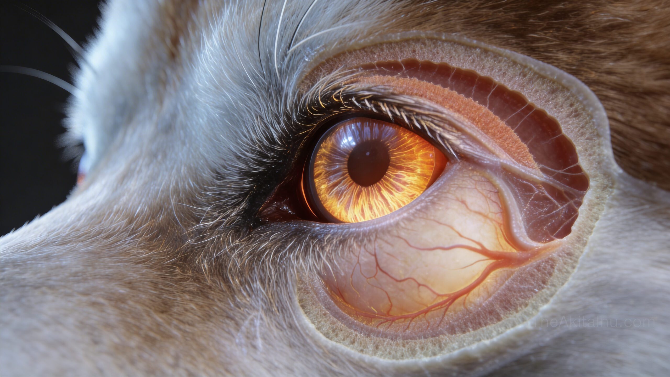 Progressive Retinal Atrophy in the Akita Inu showing retinal thinning and degeneration leading to vision loss